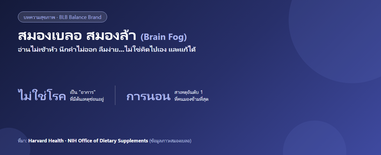สมองเบลอ สมองล้า (Brain Fog) : สาเหตุ วิธีหาต้นเหตุ และการดูแลสมอง (อ้างอิงข้อมูลแพทย์)