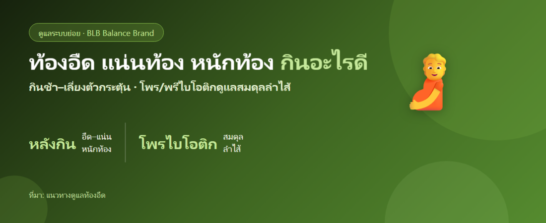 ท้องอืด แน่นท้อง หนักท้องหลังกิน กินอะไรดี? ดูแลระบบย่อย