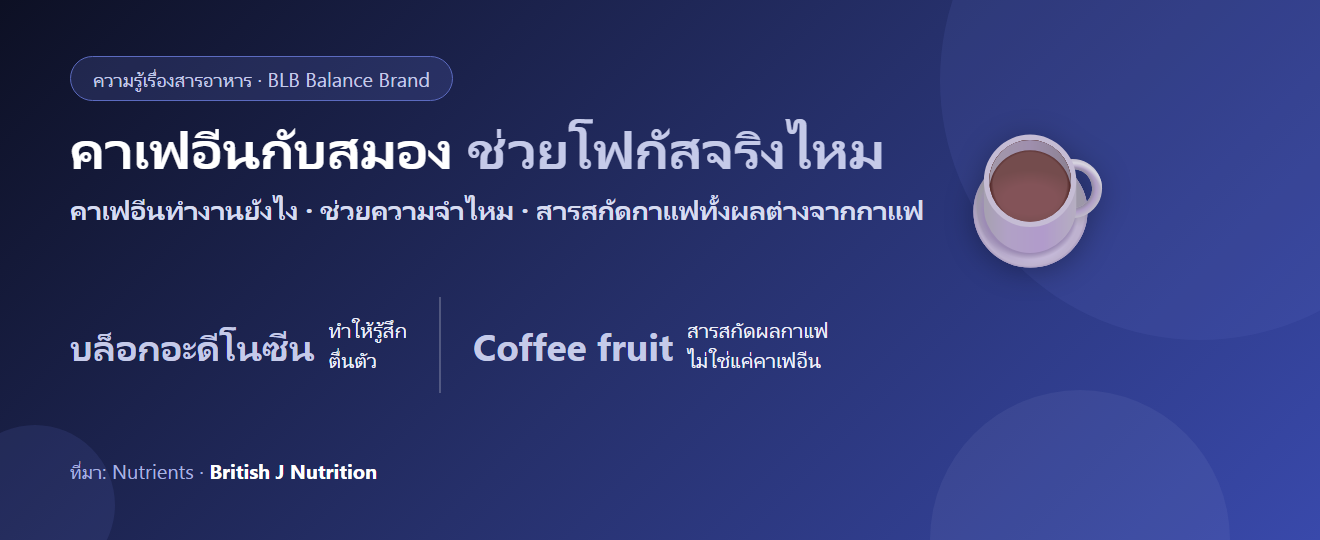 คาเฟอีนกับสมอง : ช่วยโฟกัสจริงไหม และ “สารสกัดกาแฟทั้งผล” ต่างจากกาแฟยังไง