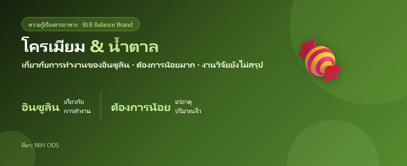 โครเมียม (Chromium) คืออะไร? แร่ธาตุที่ถูกพูดถึงเรื่องน้ำตาลและความอยากของหวาน
