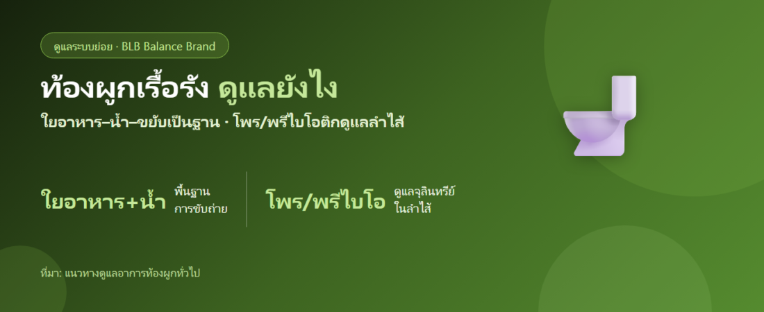 ท้องผูกเรื้อรัง ดูแลตัวเองยังไง? ใยอาหาร โพรไบโอติก น้ำ และการขยับ