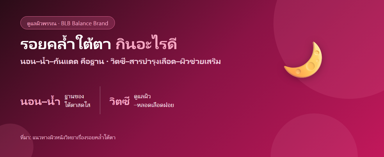 รอยคล้ำใต้ตา ดูโทรมไม่สดใส กินอะไรดี? ดูแลจากภายในควบคู่การพักผ่อน