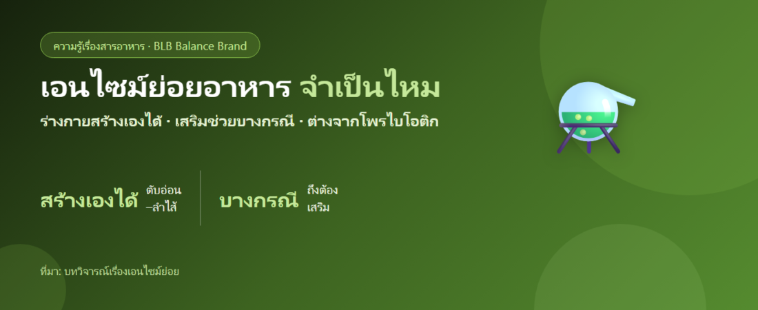 เอนไซม์ย่อยอาหารคืออะไร? จำเป็นต้องเสริมไหม ใครควรใช้