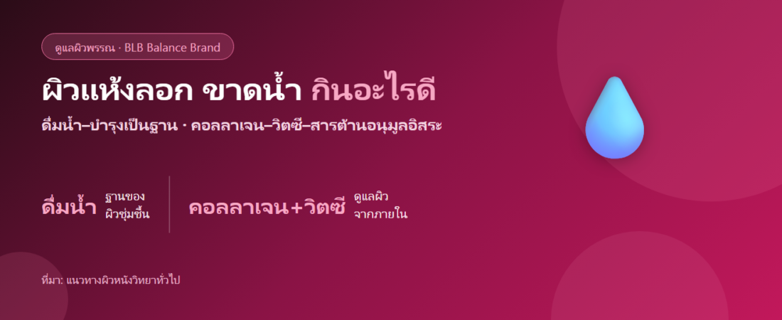 ผิวแห้งลอก ขาดความชุ่มชื้น กินอะไรดี? ดูแลผิวจากภายใน