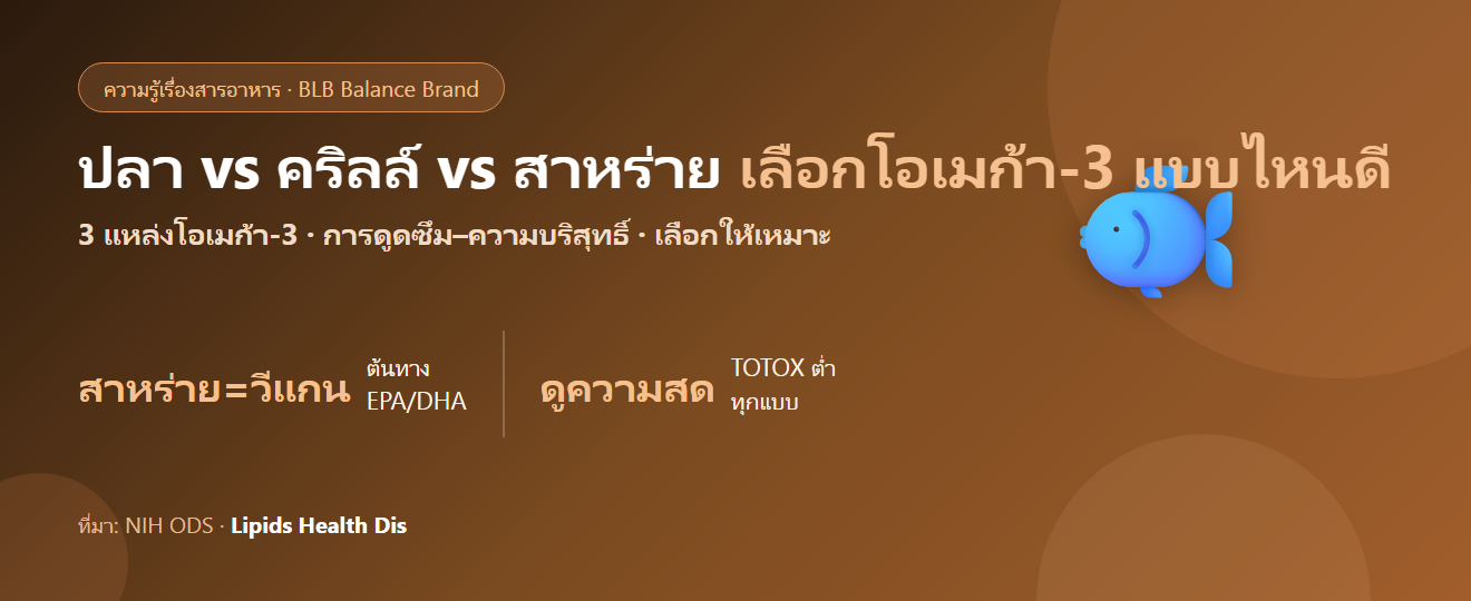น้ำมันปลา vs น้ำมันคริลล์ vs น้ำมันสาหร่าย : เลือกโอเมก้า-3 แบบไหนดี