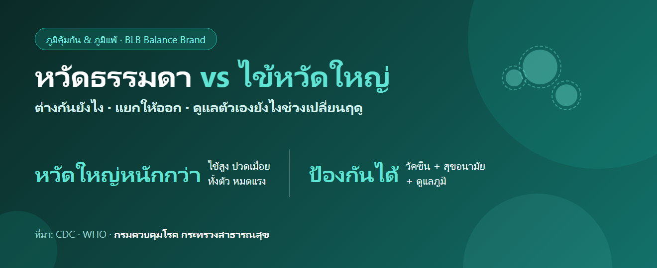 ไข้หวัดใหญ่ vs หวัดธรรมดา ต่างกันยังไง : แยกอาการให้ออก ดูแลตัวเอง และเมื่อไหร่ต้องพบแพทย์