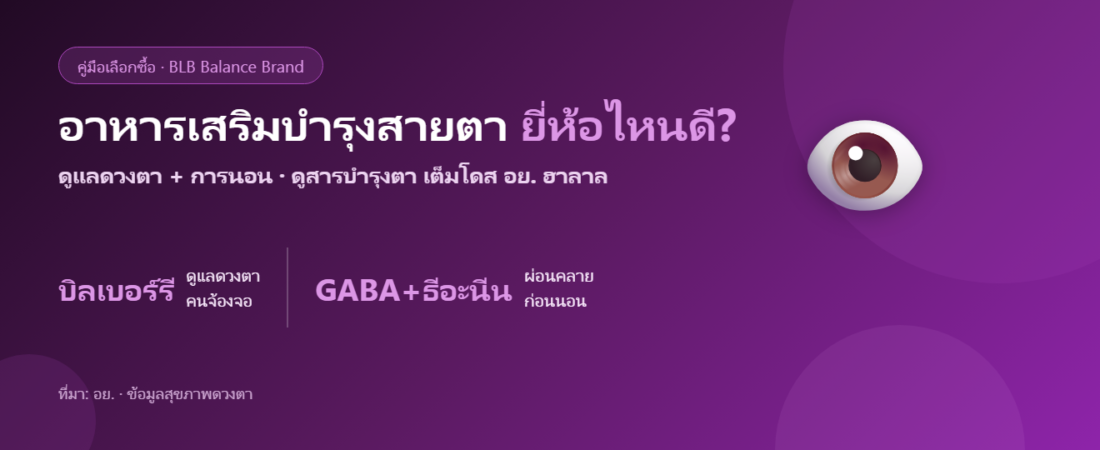 อาหารเสริมบำรุงสายตา ยี่ห้อไหนดี 2026? เลือกอย่างไรให้ดูแลตาและการนอน