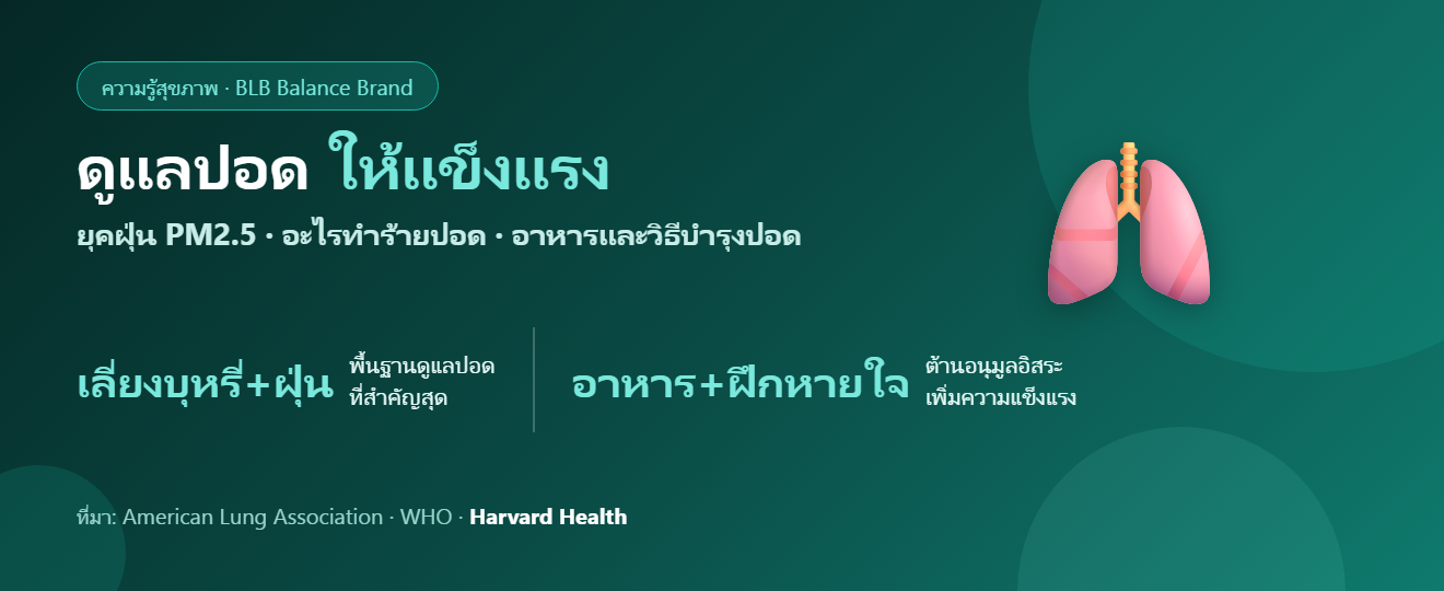ดูแลปอดให้แข็งแรง — อาหารบำรุงปอด และวิธีดูแลปอดในยุคฝุ่น PM2.5