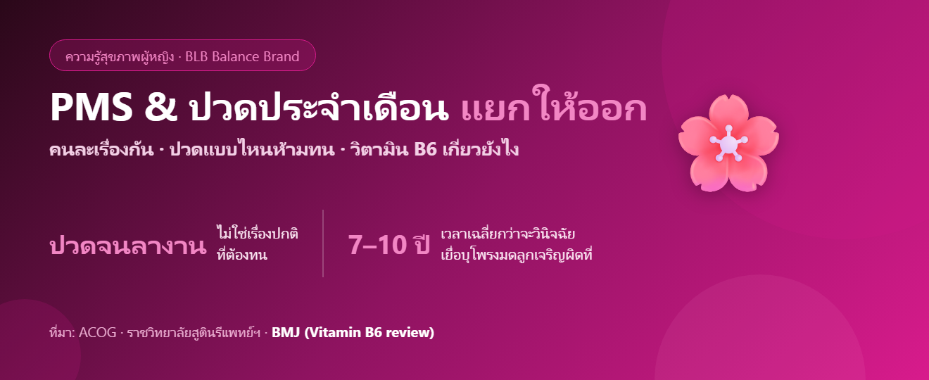 PMS & ปวดประจำเดือน : แยกให้ออก วิธีดูแล และสัญญาณที่ไม่ควรทน (อ้างอิงข้อมูลแพทย์)