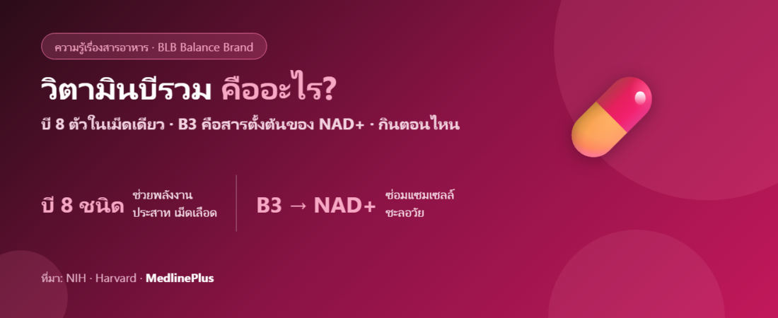 วิตามินบีรวม (Vitamin B Complex) คืออะไร ช่วยอะไร กินตอนไหน ครบในบทความเดียว