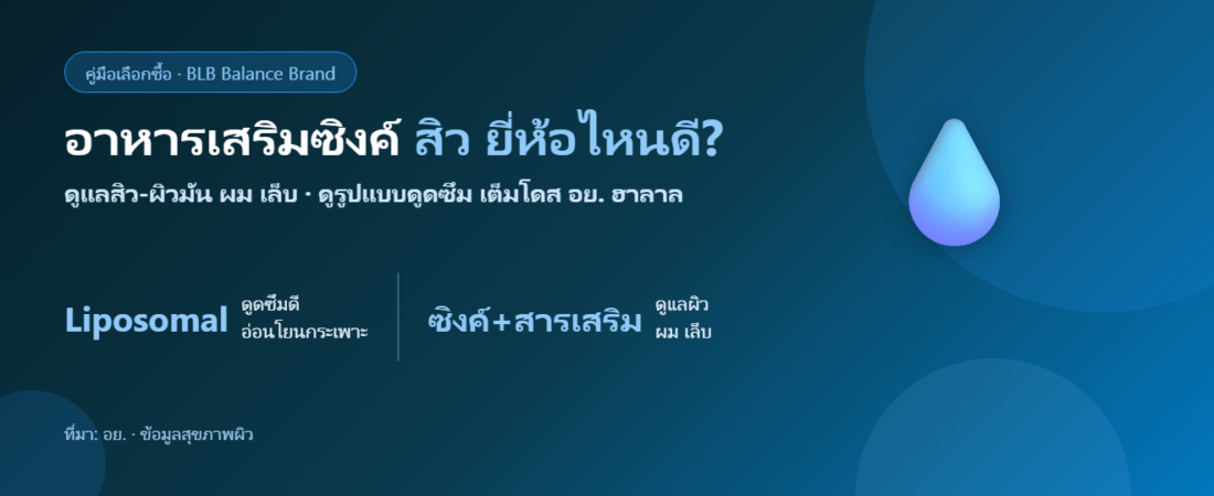 อาหารเสริมสิว ซิงค์ ยี่ห้อไหนดี 2026? เลือกอย่างไรให้ดูแลผิวได้จริง