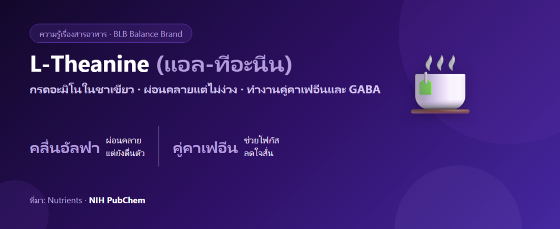 L-Theanine คืออะไร? กรดอะมิโนในชาเขียว ผ่อนคลายแต่ไม่ง่วง จริงไหม