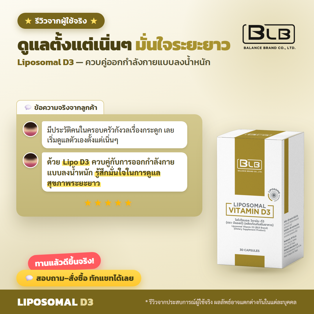 รีวิว Lipo D3 วิตามินดีดูแลกระดูก