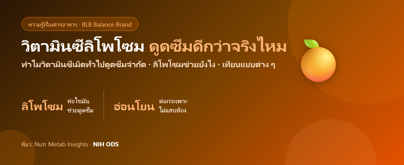 วิตามินซีลิโพโซม (Liposomal Vitamin C) ดูดซึมดีกว่าจริงไหม? เทียบกับแบบทั่วไป