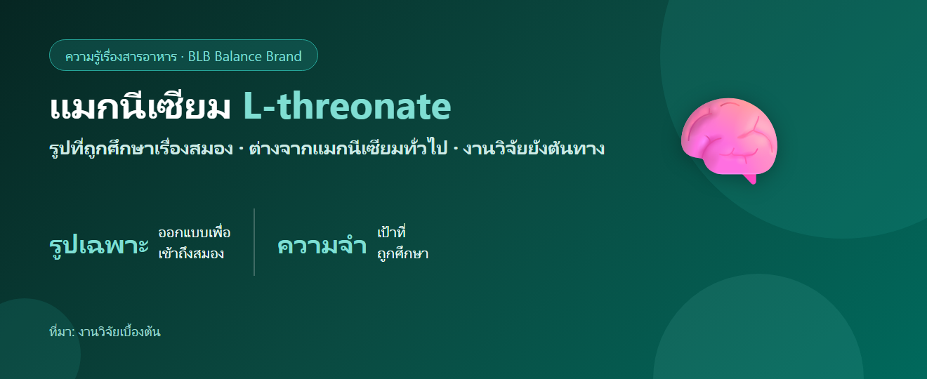 แมกนีเซียม L-threonate กับสมอง: รูปแบบที่ถูกพูดถึงเรื่องความจำ