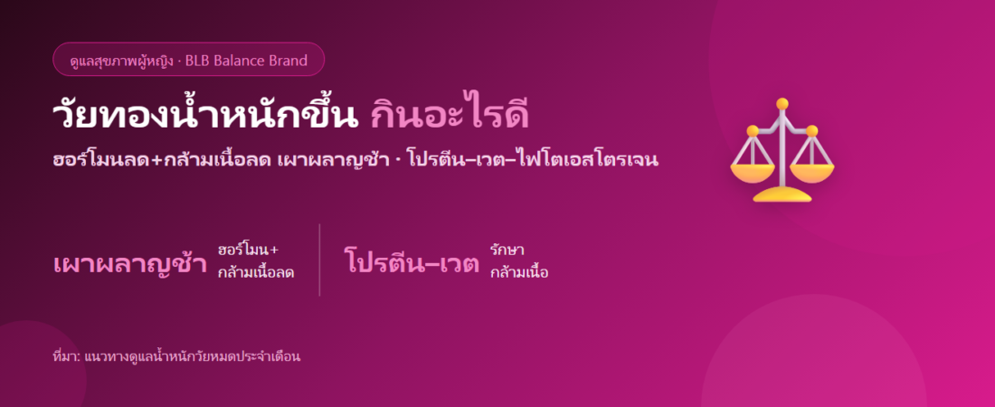 วัยทองน้ำหนักขึ้น พุงมา เผาผลาญช้า กินอะไรดี? ดูแลหุ่นและฮอร์โมน