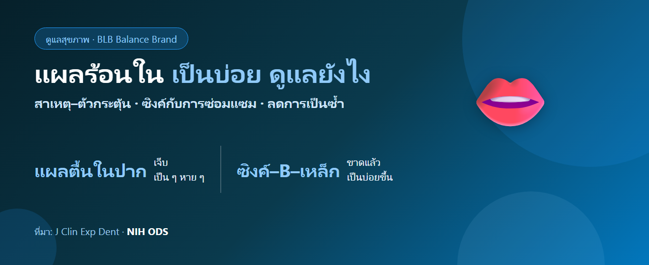 แผลร้อนใน เป็นบ่อย : สาเหตุ ตัวกระตุ้น และการดูแลตามหลักฐาน