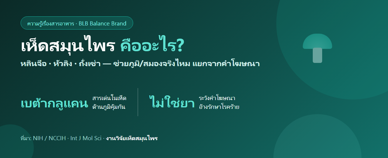 เห็ดสมุนไพรคืออะไร ช่วยภูมิ-สมองจริงไหม : เห็ดหลินจือ หัวลิง ถั่งเช่า และการแยกงานวิจัยจากคำโฆษณา