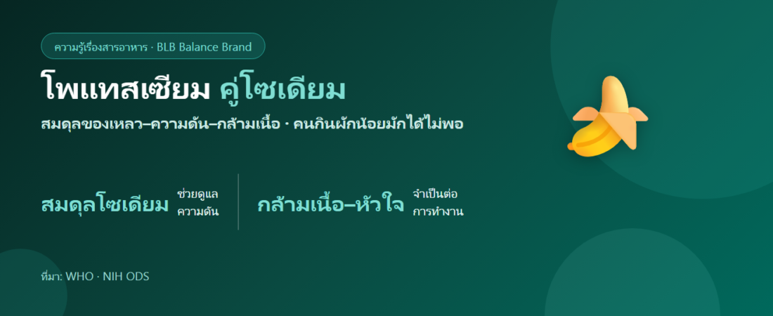 โพแทสเซียมคืออะไร? แร่ธาตุคู่โซเดียมที่ดูแลความดันและกล้ามเนื้อ