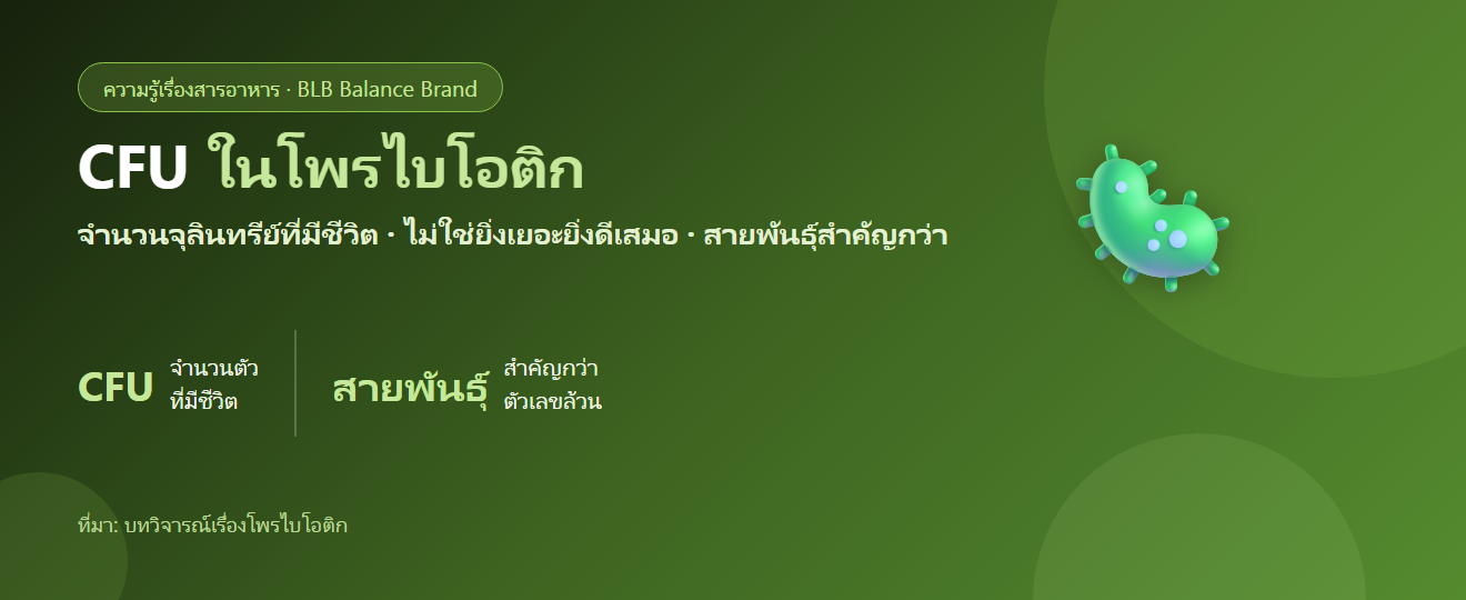 CFU ในโพรไบโอติกคืออะไร? ยิ่งเยอะยิ่งดีจริงไหม