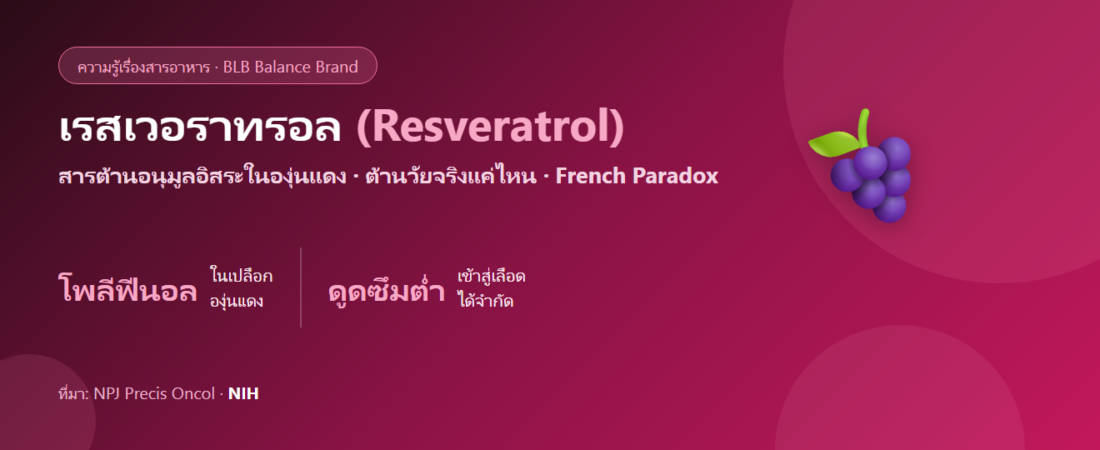 เรสเวอราทรอล (Resveratrol) คืออะไร? สารต้านอนุมูลอิสระในองุ่นแดงกับความจริงเรื่องต้านวัย