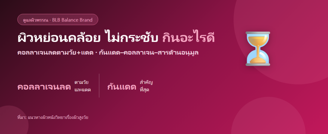 ผิวหย่อนคล้อย ไม่กระชับ ริ้วรอยเริ่มมา กินอะไรดี? ดูแลความยืดหยุ่นจากภายใน