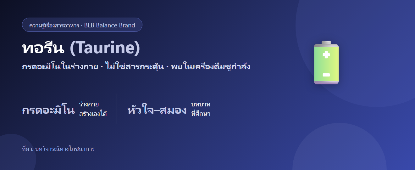 ทอรีน (Taurine) คืออะไร? กรดอะมิโนในเครื่องดื่มชูกำลังกับบทบาทจริง