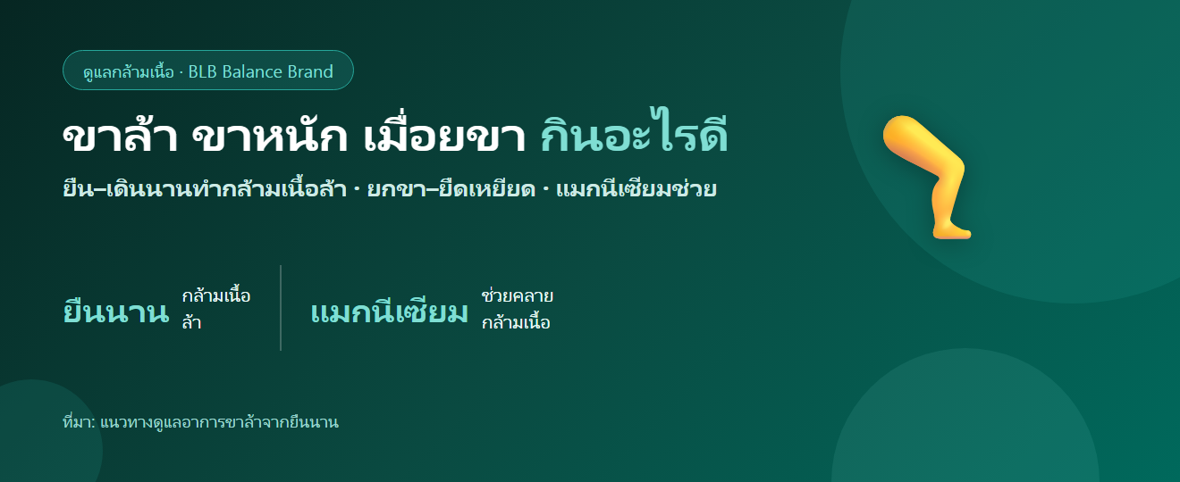 ขาล้า ขาหนัก เมื่อยขาจากยืน–เดินนาน กินอะไรดี?