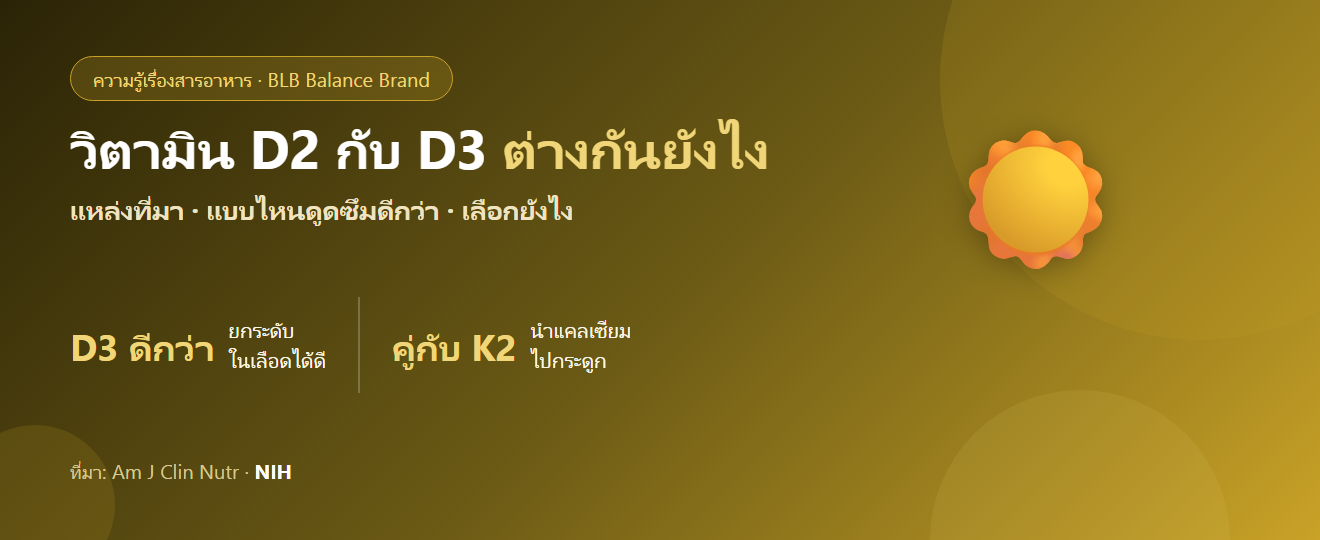 วิตามิน D2 กับ D3 ต่างกันยังไง? แบบไหนดูดซึมดีกว่า และเลือกยังไง
