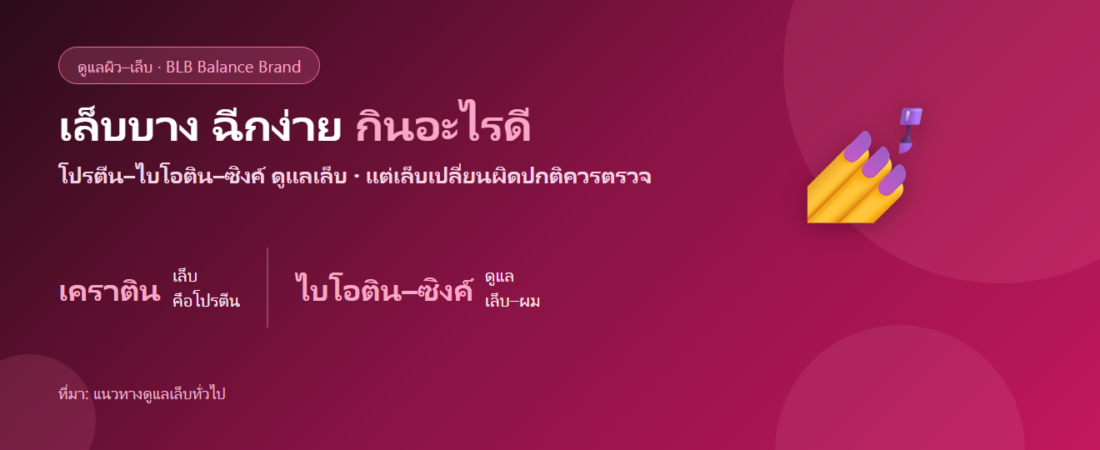 เล็บบาง เล็บฉีกง่าย เป็นคลื่น กินอะไรดี? ดูแลเล็บจากภายใน