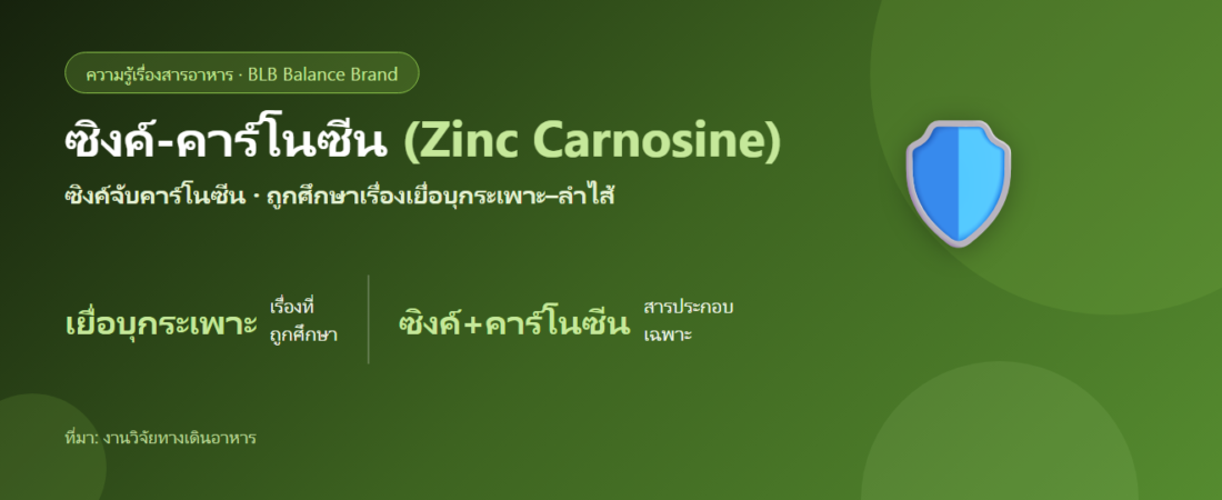 ซิงค์-คาร์โนซีน (Zinc Carnosine) คืออะไร? สารที่ถูกศึกษาเรื่องเยื่อบุกระเพาะ