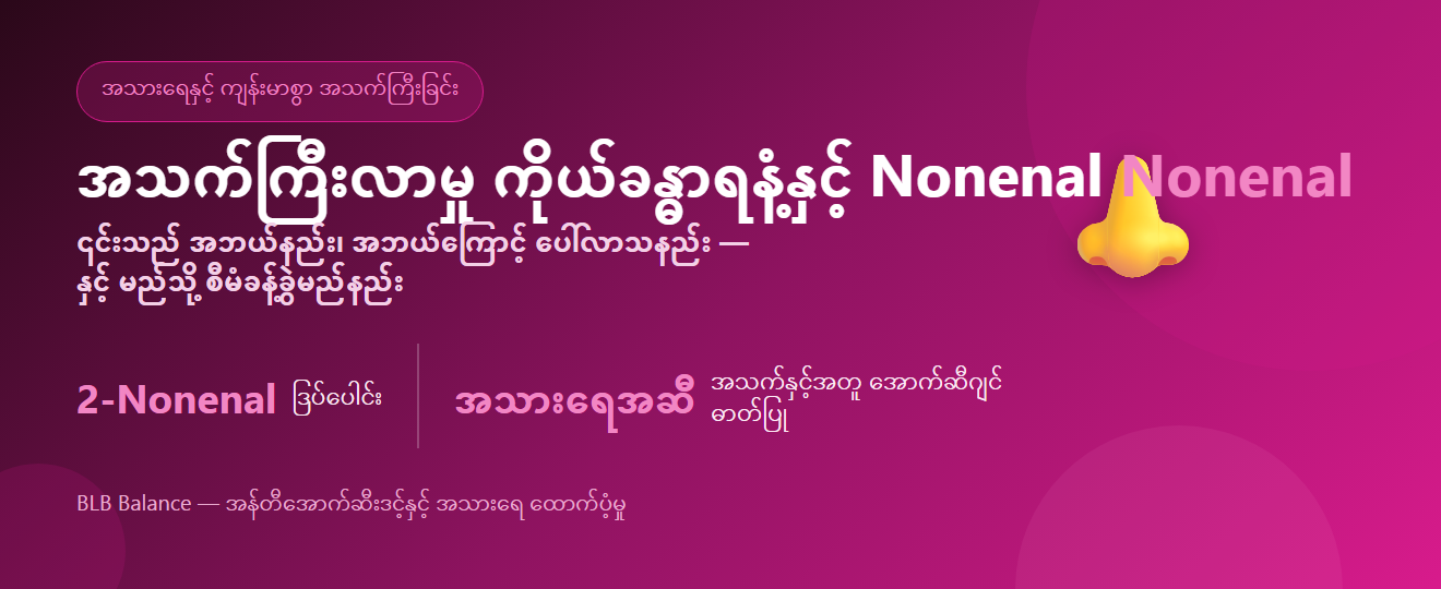 အသက်ကြီးလာမှု ကိုယ်ခန္ဓာရနံ့နှင့် Nonenal — အကြောင်းနှင့် စီမံနည်း