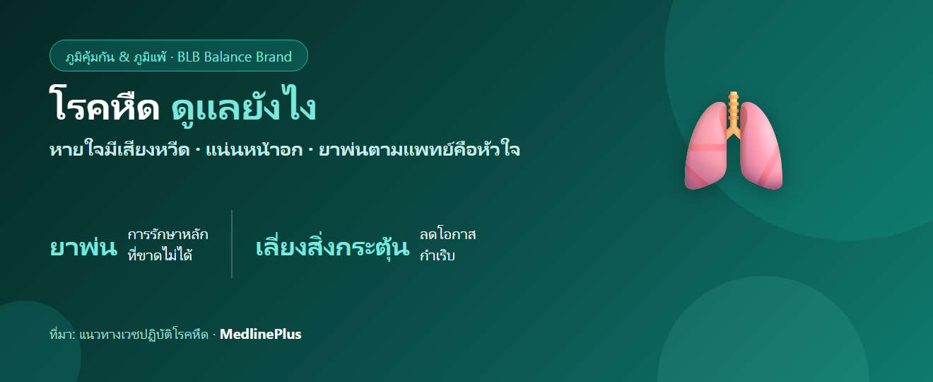 โรคหืด (Asthma) ดูแลตัวเองยังไง? อาการ สิ่งกระตุ้น และการใช้ยาพ่นให้ถูกต้อง