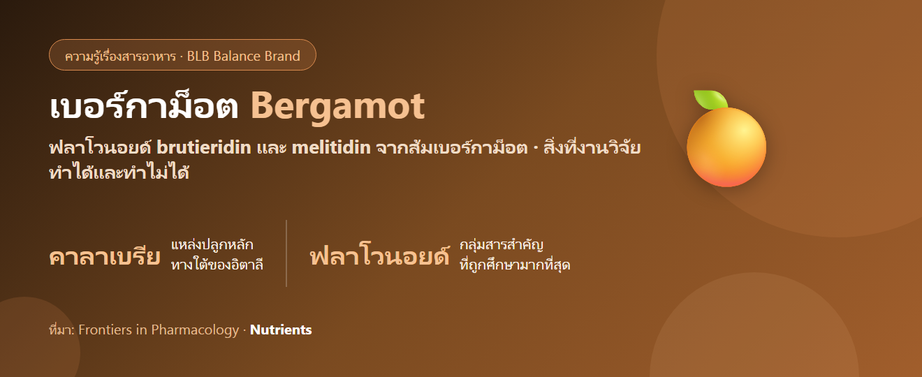 เบอร์กาม็อต (Bergamot) คืออะไร? สารฟลาโวนอยด์จากส้มอิตาลีกับงานวิจัยเรื่องไขมันในเลือด