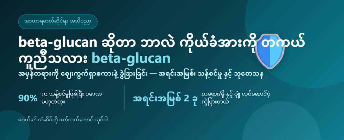 beta-glucan ဆိုတာ ဘာလဲ ကိုယ်ခံအားကို တကယ် ကူညီသလား: အရင်းအမြစ်၊ သန့်စင်မှု 90% နှင့် သုတေသန | BLB