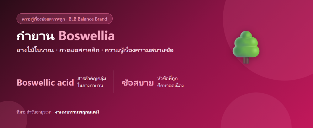 กำยาน (Boswellia serrata) กับความสบายข้อ — ความรู้เชิงโภชนาการ