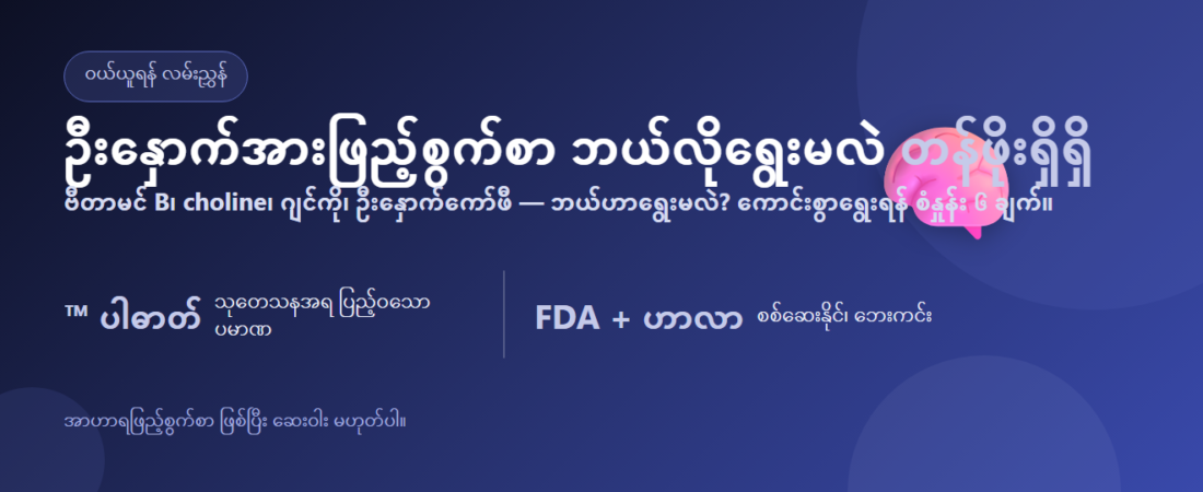 ဦးနှောက်အားဖြည့်စွက်စာ ဘယ်လိုရွေးမလဲ – ဦးနှောက်အားဖြည့်ဓာတ်များ ဘာတွေရှိသလဲ + စံနှုန်း ၆ ချက် | BLB K