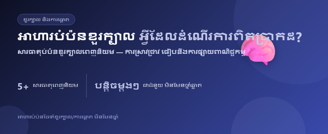 អាហារបំប៉នខួរក្បាលមានអ្វីខ្លះ? សារធាតុបំប៉នខួរក្បាលពេញនិយម | BLB