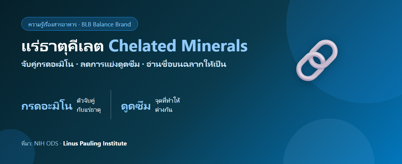 แร่ธาตุคีเลต (Chelated Minerals) คืออะไร? ดูดซึมดีกว่าจริงไหม อ่านฉลากยังไง