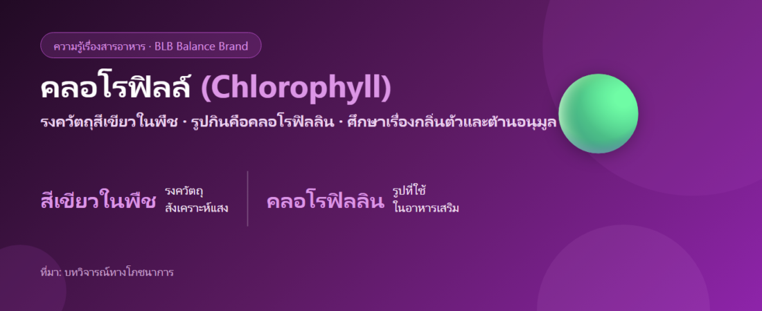 คลอโรฟิลล์ (Chlorophyll) คืออะไร? รงควัตถุสีเขียวกับการดีท็อกซ์และกลิ่นตัว