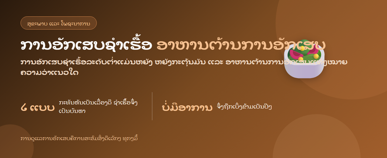 ການອັກເສບຊໍາເຮື້ອ ແລະ ອາຫານຕ້ານການອັກເສບ — ຄືຫຍັງ ແລະ ກິນຫຍັງ | BLB