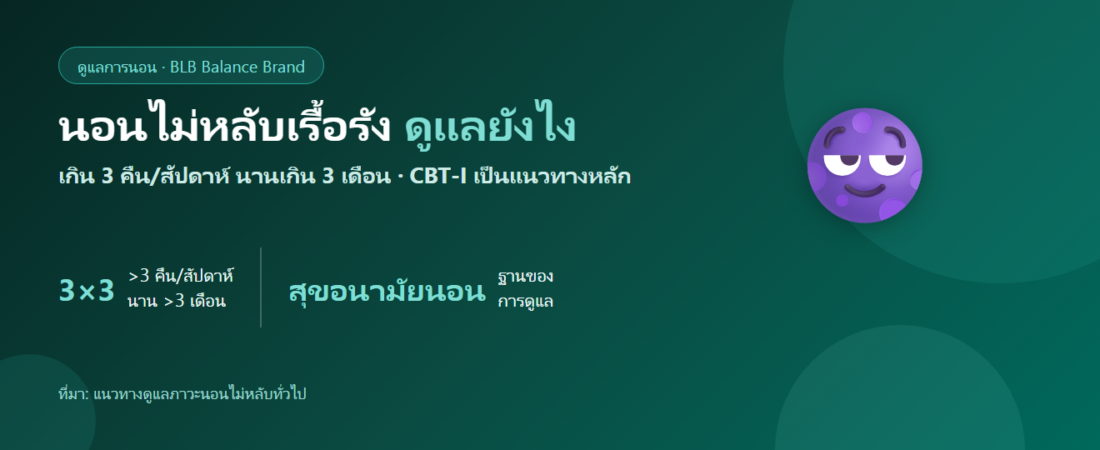 นอนไม่หลับเรื้อรัง ดูแลตัวเองยังไง? นิยาม สาเหตุ และแนวทางที่งานวิจัยสนใจ