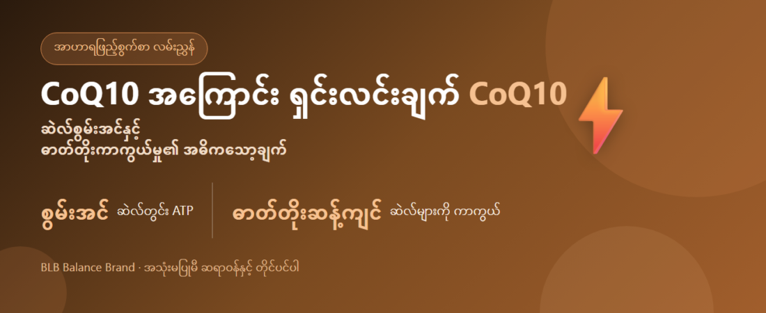 CoQ10 အကြောင်း — အကျိုးကျေးဇူးနှင့် သောက်နည်း | BLB