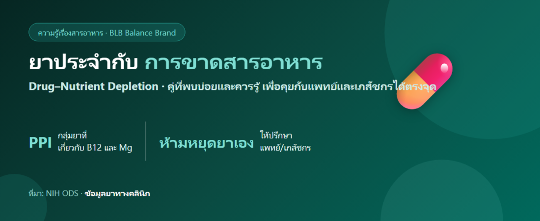 ยาที่กินประจำทำให้ขาดสารอาหารได้ไหม? สรุปคู่ยา–สารอาหารที่พบบ่อยที่สุด
