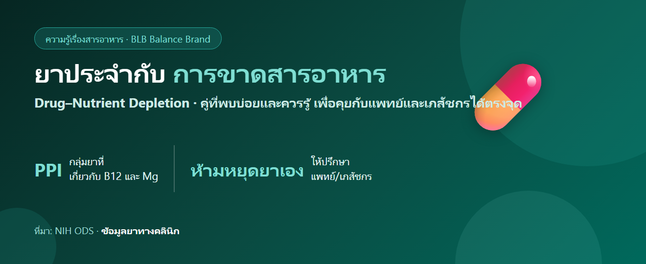 ยาที่กินประจำทำให้ขาดสารอาหารได้ไหม? สรุปคู่ยา–สารอาหารที่พบบ่อยที่สุด