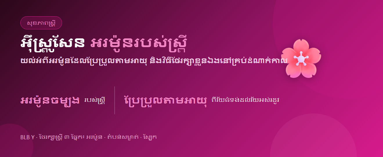 អ៊ឹស្ត្រូសែន៖ អរម៉ូនស្ត្រីដែលប្រែប្រួលតាមអាយុ និងវិធីថែរក្សាខ្លួនឯង | BLB