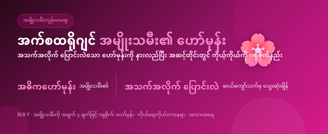 အက်စထရိုဂျင်: အသက်အလိုက်ပြောင်းလဲသော အမျိုးသမီးဟော်မုန်းနှင့် ကိုယ့်ကိုယ်ကို ဂရုစိုက်နည်း | BLB