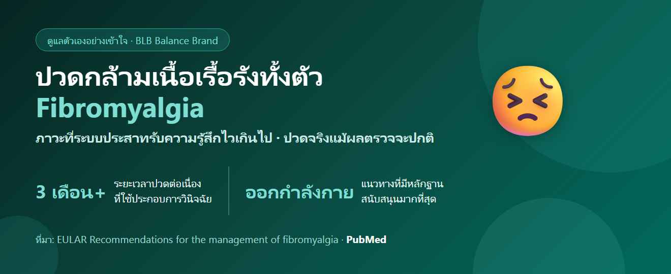 ปวดกล้ามเนื้อเรื้อรังทั้งตัว (ไฟโบรมัยอัลเจีย) ดูแลตัวเองยังไง? อาการ สาเหตุ และแนวทางที่มีหลักฐาน