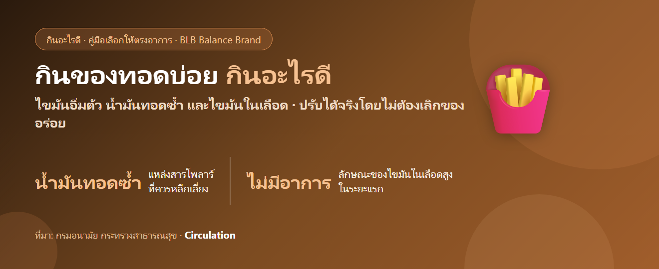 ชอบกินของทอดของมันเป็นประจำ กินอะไรดี? ดูแลไขมันและหัวใจตั้งแต่ยังไม่มีอาการ