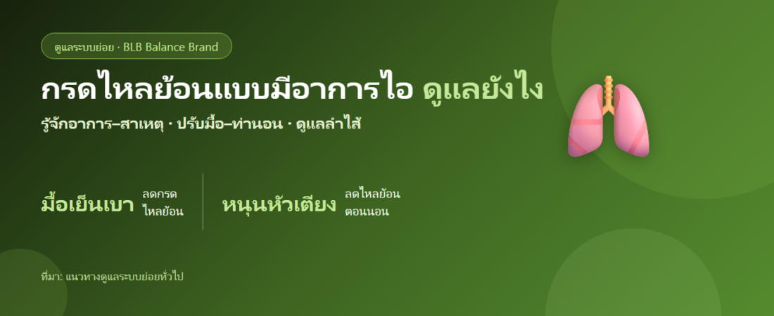 กรดไหลย้อนแบบมีอาการไอ–ระคายคอ ดูแลยังไง? สาเหตุ อาการ และการดูแลตัวเอง